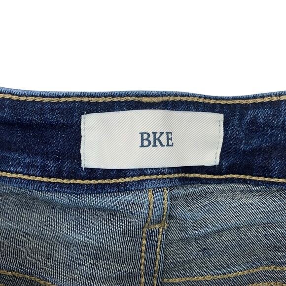 BKE Payton Jean Shorts Stretch Dark Wash Denim Blue Frayed Hem Women's 25 - Picture 7 of 9
